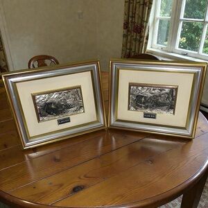 Vintage 800 Sterling Framed Embossed Art Plaque Boat Ship Harbor Scene Italy